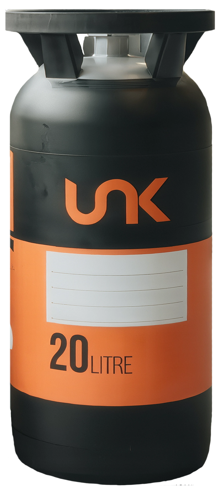 Black and orange UNK 20 litre reusable bag-in-keg